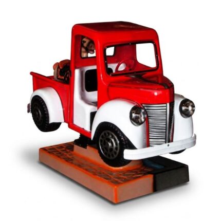 Juego montable infantil camioneta pickup roja con caballo