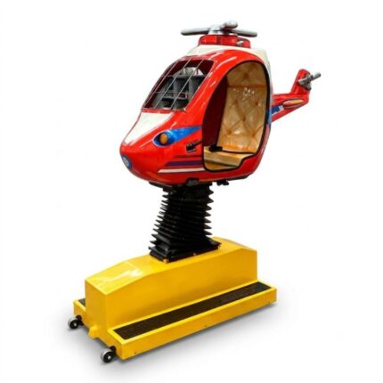 Juego montable infantil helicóptero rojo.