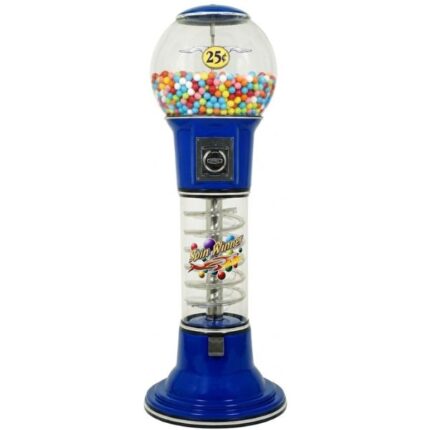 Máquina de chicles azul con rampa espiral Road Runner.
