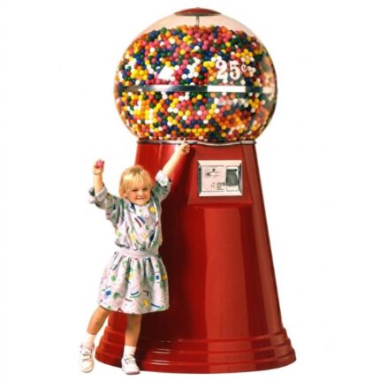Gran máquina dispensadora de chicles roja