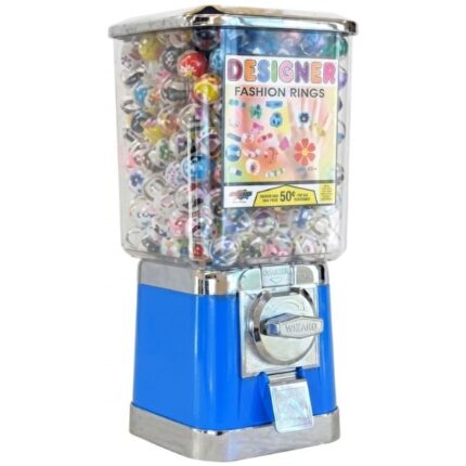 Máquina de cápsulas azul ideal para premios o juguetes pequeños.